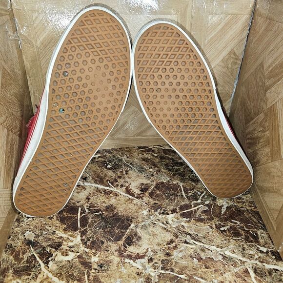 Vans men's Off The Wall hi top skateboard old skool red size 13.   010 - Picture 3 of 11